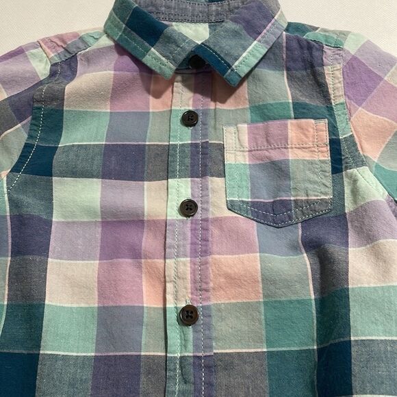 Cat & Jack Toddler Boys Plaid Button Down - Picture 3 of 4